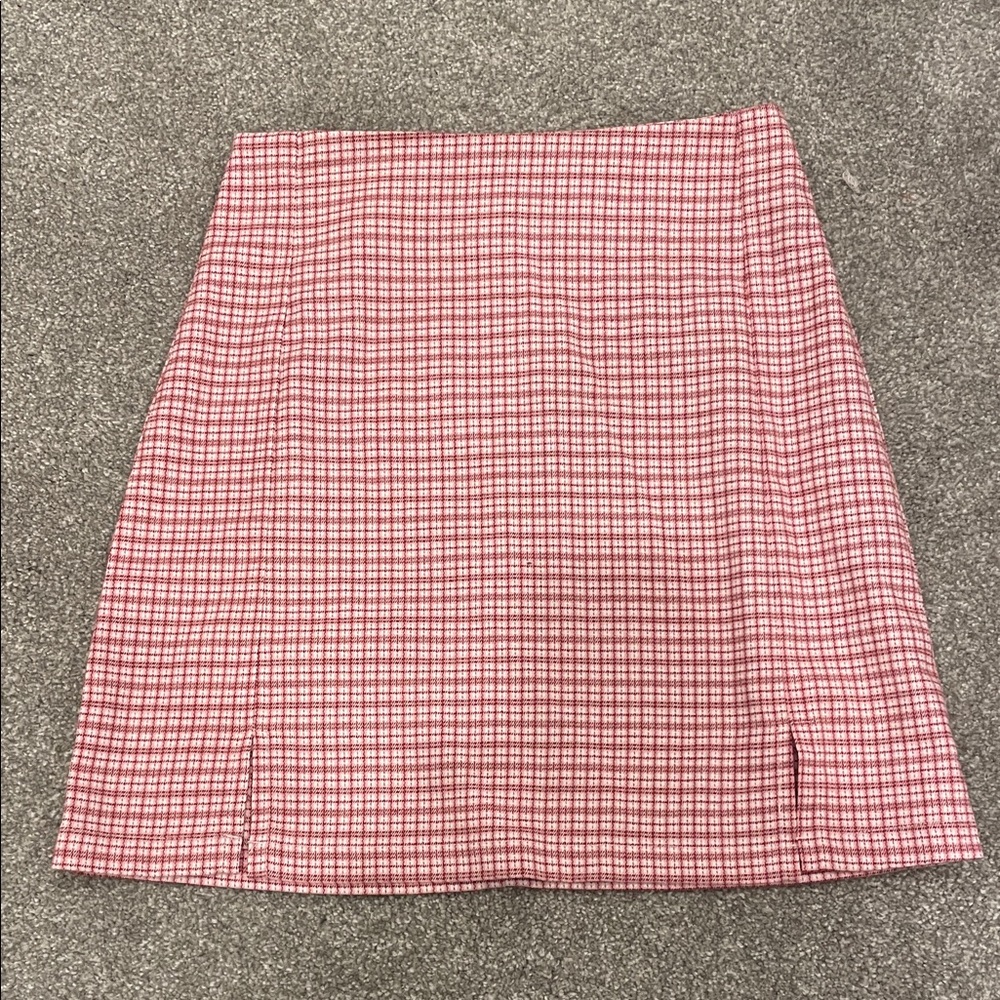 Brandy Melville Red Checkered Mini Skirt